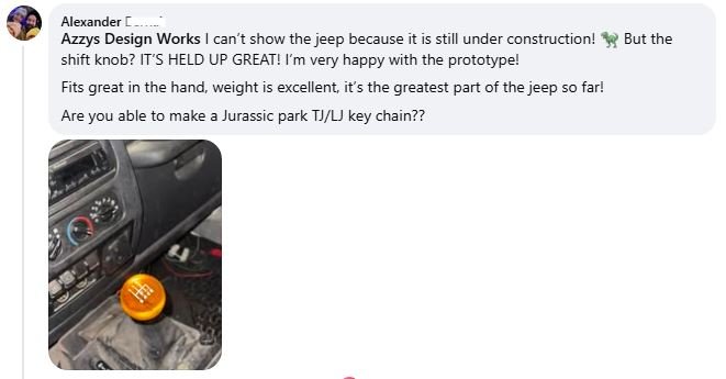 Amber Fossil Shift knob for Jurassic Park Jeeps — Azzy's Design Works